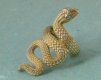 Schlange handgemachte Ring, Männer Schlangenring, einzigartige Tier Ring, Messing Ring, Dragon Punk Ring, Gold Schlangenring, Schlange Schmuck, Bester Freund Geschenk
