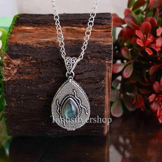 Sterling OX JEWELRy TEAR DROP NECKLACE Silver Mother of Pearl Open