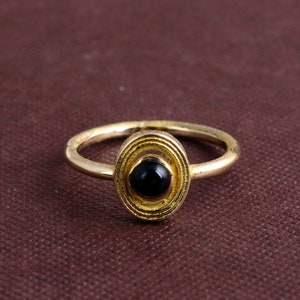 Black Obsidian Ring, Dainty Ring, Brass Ring, Gemstone Ring, Black Ring, Obsidian Ring, Minimalist Ring, Promise Ring, Personalized gift