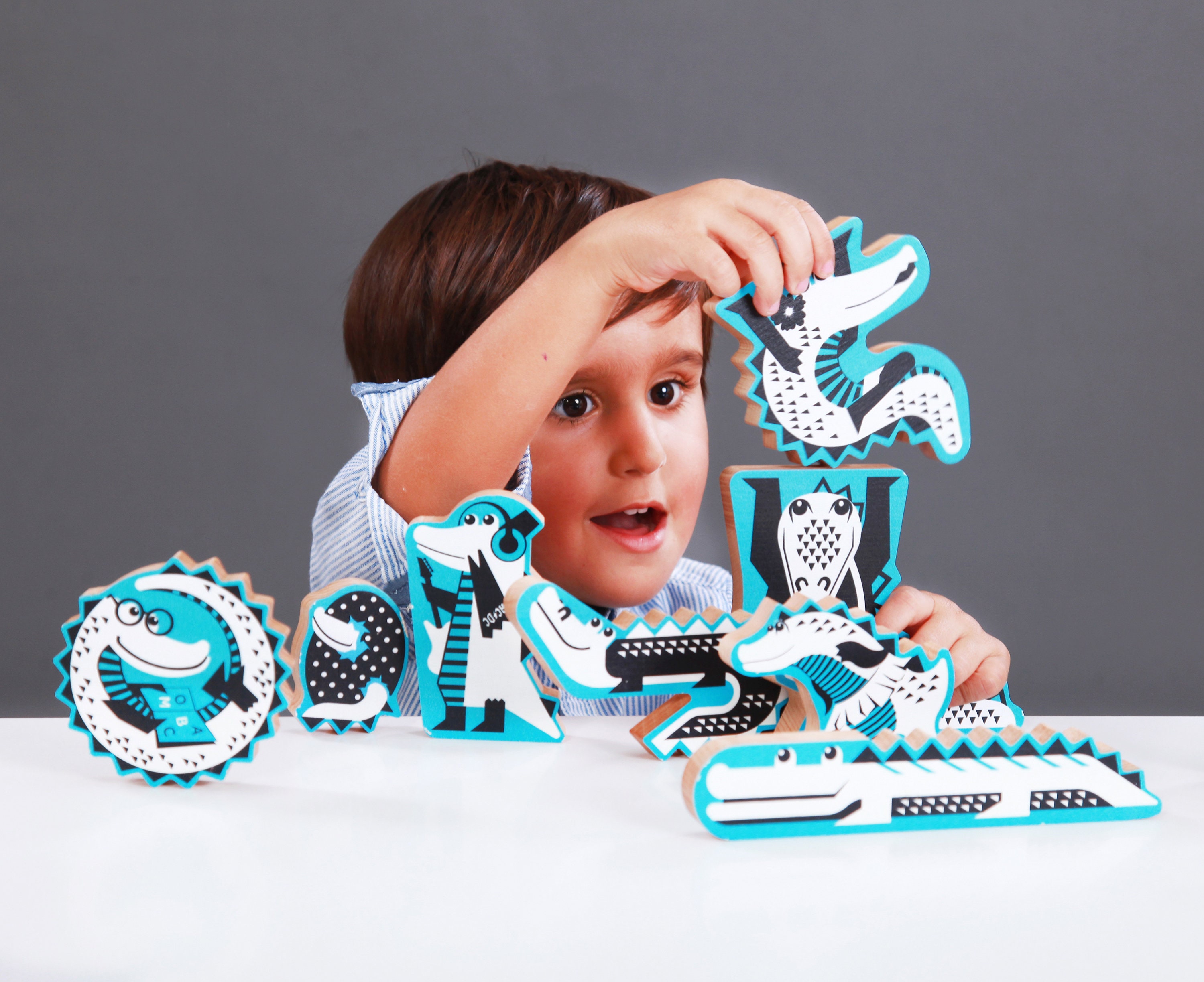 Wooden Stacking Toys Montessoriwooden Animals Wooden Etsy UK