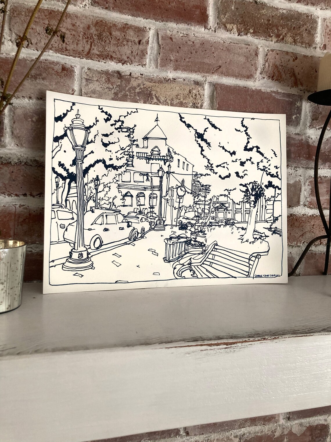 Downtown Portland Maine Original Drawing 11 x 15 Etsy