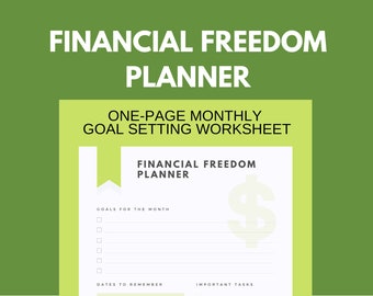 FINANCIAL FREEDOM PLANNER (July 2019) | Monthly Planner | Personal Finances | Financial Planning | Financial Goals