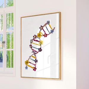 DNA Strand Print, Genetic Science Wall Art, Molecular Biology Decor, Scientist Gift, Lab Office Art, Biology Classroom Poster