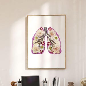 Digital Floral Lungs Art Print | Botanical Lungs Poster | Pulmonary Anatomy Wall Art | Respiratory Therapist Gift | Medical Student Download