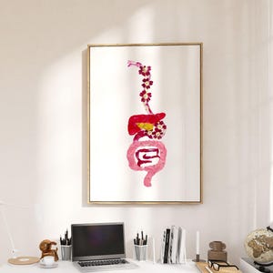 Stampa artistica dell'apparato digerente umano - Poster anatomico da parete, regalo per gastroenterologo, decorazione per studio medico
