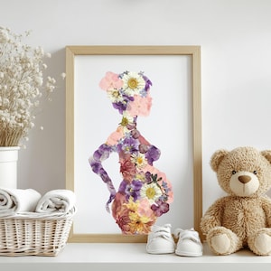 Mutterschaft Kunstdruck New Mum Poster Hebamme Print Babyparty Geschenkidee Schwangere Frau Kunst Mutter Kunstwerk Blumendruck Babymitteilung