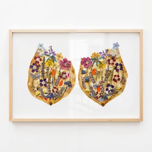 Breast Art Print – Floral Anatomy of Two Breasts, Feminine Wall Decor for Medical, Midwife & Doula Gifts