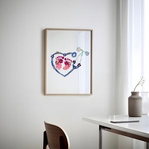 Stethoskop mit rosa Baby Fußabdrücken – Geschenk für Kinderärzte, Krankenschwester Büro Dekor, Baby Doktor Kunst, Neugeborenen Pflege Poster