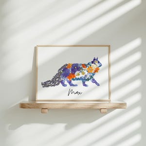 Stampa maine coon dipinto personalizzato gatto regalo ricordo animale domestico