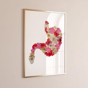 Digital Floral Stomach Art | Gut Anatomy Wall Print | Stomach Organ Poster | Gastro Decor | Medical Student Gift Download