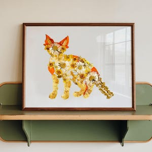 Digitale Devon Rex Katzen Kunst - Moderne minimalistische Katzen Wandkunst