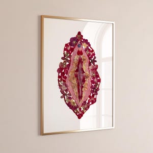 Florale weibliche Anatomie Art Print - Illustration weiblicher Körper, Gynäkologie-Dekor, lernfähige Wandkunst Bild 6