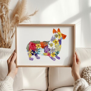 Stampa artistica Corgi Cardigan Welsh Corgi regali Da fiori pressati