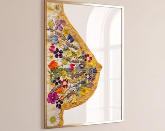 Moedermelkkanalen Art Print bloemen borst anatomie poster vrouwelijke muur kunst medisch cadeau verloskundige cadeau Doula cadeau