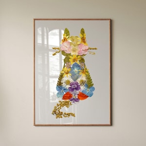 Colorful Cat Print Painting Whimsical Kitty Wall Art For Cat Lovers