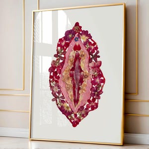Florale weibliche Anatomie Art Print - Illustration weiblicher Körper, Gynäkologie-Dekor, lernfähige Wandkunst Bild 4