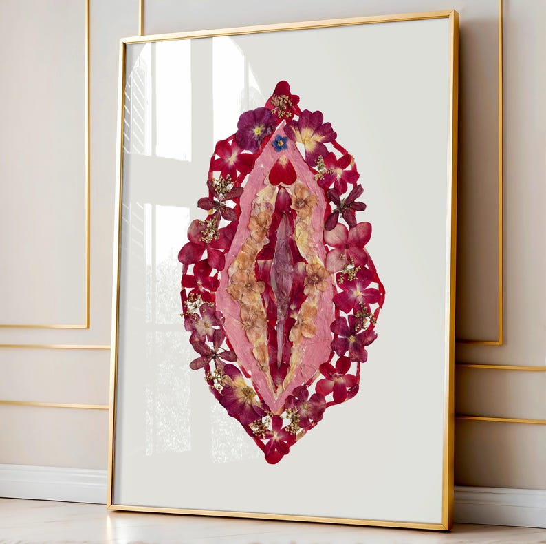 Florale weibliche Anatomie Art Print - Illustration weiblicher Körper, Gynäkologie-Dekor, lernfähige Wandkunst Bild 4