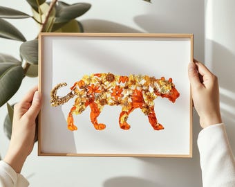 Impressão de arte de onça-pintada na selva – Arte de vida selvagem de safári de chita – Decoração de parede de animais africanos – Impressão de grandes felinos exóticos – Presente para amantes da natureza