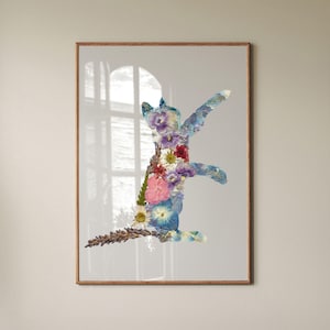 Nursery Wall Decor Purple Cat Print for Baby&#39;s Room Cute Cat Artwork Baby Room Wall Art Kids Room Decor Purple Nursery Print