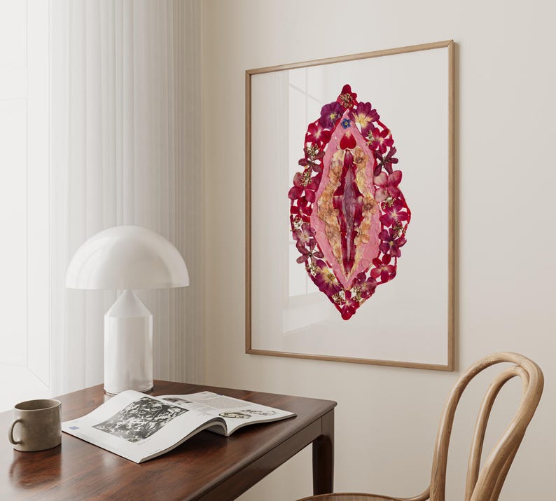 Florale weibliche Anatomie Art Print - Illustration weiblicher Körper, Gynäkologie-Dekor, lernfähige Wandkunst Bild 8