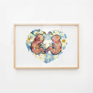 Twins Artwork Art Botanical Twins Decor Cute Twin Art Personalized Twins Print Floral Baby Decor Twin Sister Brother Art Unique Nursery Art