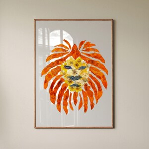 Digital Lion Wall Art for Nursery Boho Safari Baby Room Print Animal Digital Download Jungle Baby Shower Decor Instant Download