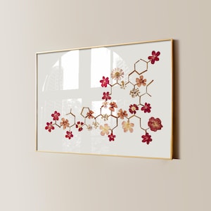 Plakat z cząsteczką oksytocyny, plakat miłosny, połączenie, sztuka ścienna, dekoracja zdrowia psychicznego