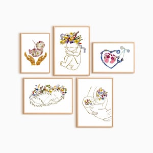 Digital Download | Pediatric Doctor Office Wall Art – Set of 5 Printable Prints for Pediatric Clinic & Nursery Medical Decor