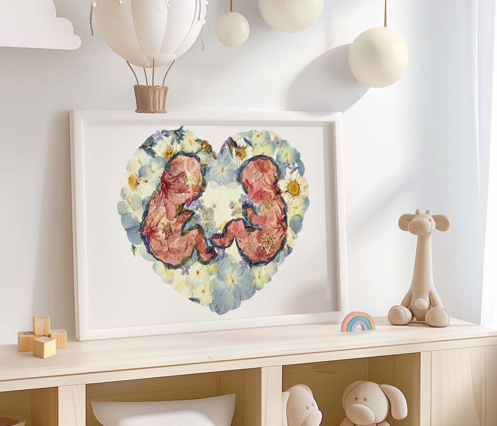 Twins Wall Art – Botanical Twin Baby Print, Floral Nursery Decor, Twin ...