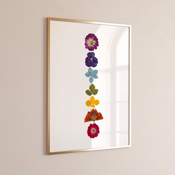 Muurkunst bloemenchakra – fysieke print, chakraposter, meditatie- en yogakamerdecoratie, spirituele energiekunstwerk