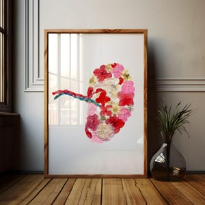Floral Spleen Art Print Unique Anatomical Artwork for Gastroenterologists and Medical Offices