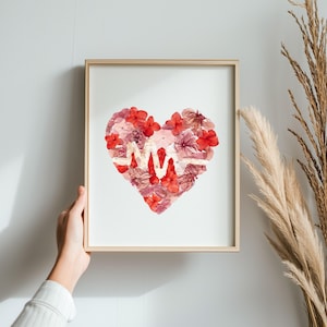 Decorazione murale per computer sanitario, decorazione floreale per ufficio di cardiologia, stampa murale con linea del polso, poster del battito cardiaco