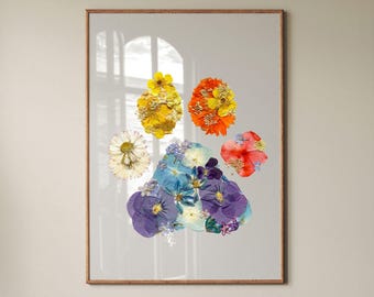 Floral paw dog print Dog memorial gift