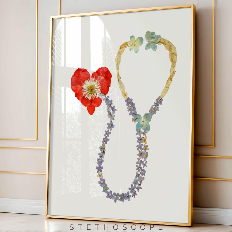 Floral Medical Wall Art Set of 3 – Anatomy Prints, Nurse Clinic Decor image 7