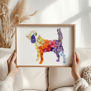 Stampa fiori pressati beagle regali arte bagno cane regalo ricordo animale domestico