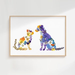 Stampa artistica da parete con gatto e cane Amicizia tra animali Decorazione per la casa con animali