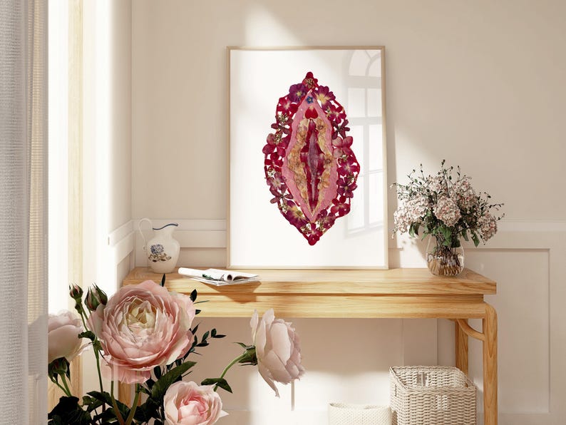 Florale weibliche Anatomie Art Print - Illustration weiblicher Körper, Gynäkologie-Dekor, lernfähige Wandkunst Bild 5
