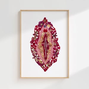Florale weibliche Anatomie Art Print - Illustration weiblicher Körper, Gynäkologie-Dekor, lernfähige Wandkunst Bild 9