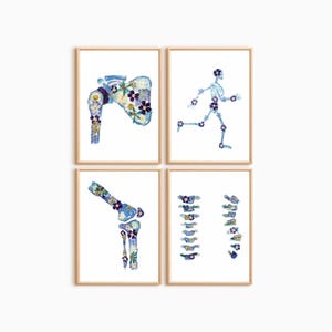 Set von 4 Physiotherapeuten Wand Dekor Sport Medizin Art Entspannung Arzt Büro druckbare Poster