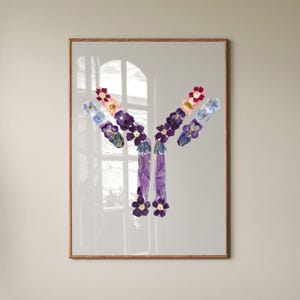 Floral Antibody Print – Unique Immunology Wall Art, Gift for Immunologist, Doctor, Scientist or Medical Student