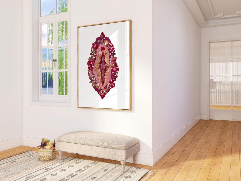 Florale weibliche Anatomie Art Print - Illustration weiblicher Körper, Gynäkologie-Dekor, lernfähige Wandkunst Bild 7