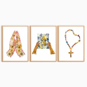 Modern Boho Christian Wall Art – Set of 3 Minimalist Bible Verse Prints – Neutral Religious Decor for Living Room or Bedroom