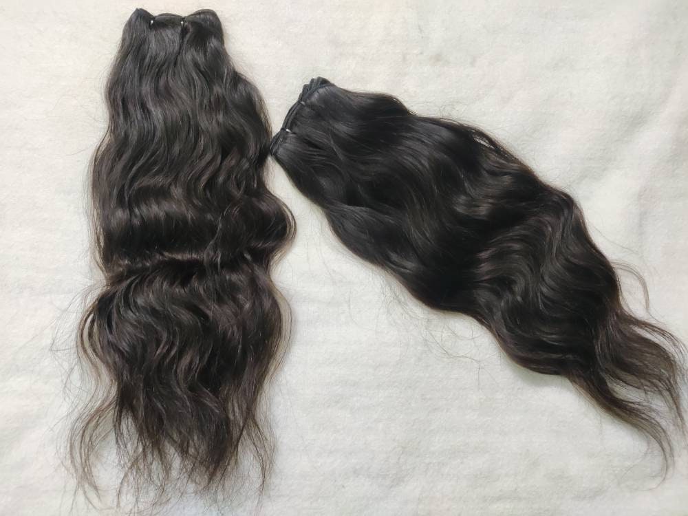 Raw Indian Temple Virgin Hair Natural Wave Luxurious Weft - Etsy