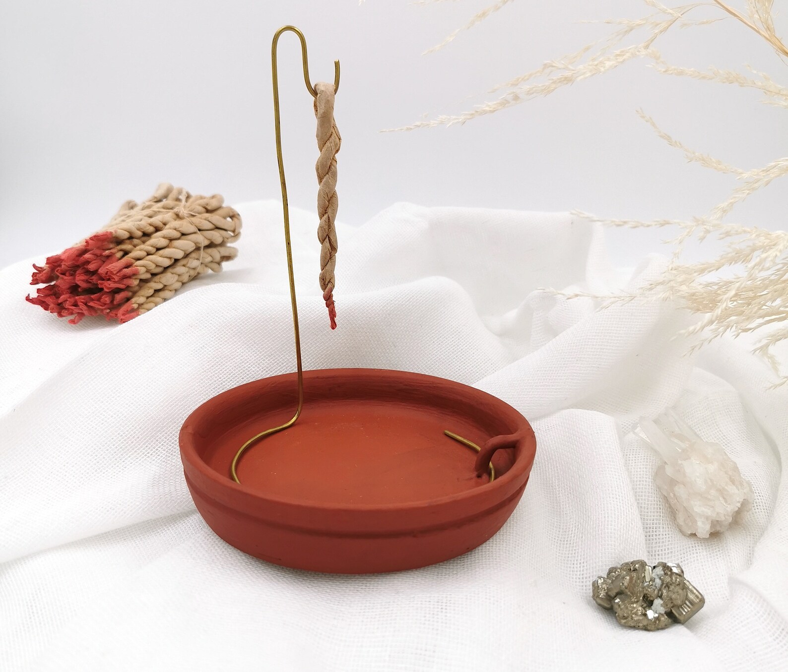 Rope Incense Burner Handmade Tibetan Brass Ceramic Incense Etsy