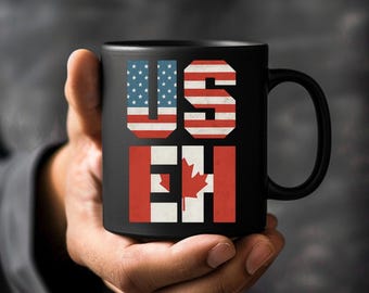Dual Citizenship Mug: USA Canada Flag Coffee Cup, Citizenship Gift