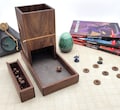 Walnut Wood Dice Tower and Tray: Maple Baffles, D&D, Pathfinder
