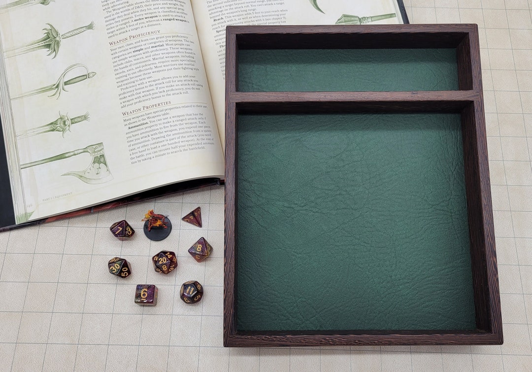 Wenge RPG Dice Tray Customize Liner Pathfinder, D&D, Dungeons and