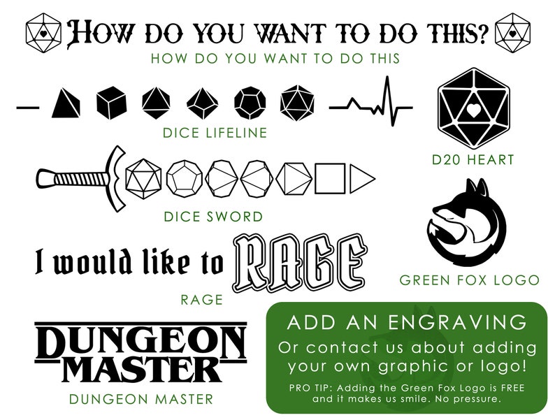 Walnut RPG wood dice tray  Customize  Pathfinder D&D image 9