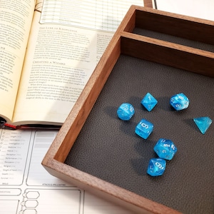 Walnut RPG wood dice tray - Customize - Pathfinder, D&D, Dungeons and Dragons, rolling surface, dice box