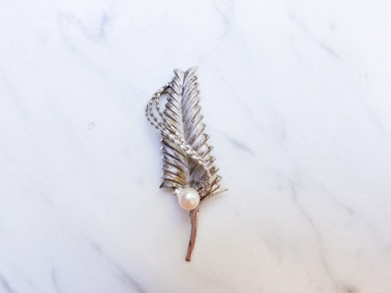 Vintage Curtis Sterling Silver Feather Brooch Wit… - image 10